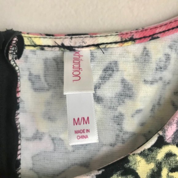 Xhilaration / Black Floral Print Fitted Dress - Picture 7 of 8